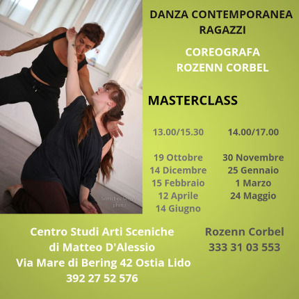 Masterclass Danza Contemporanea Ragazzi  con la danzatrice, performer, coreografa e formatrice Rozenn Corbel